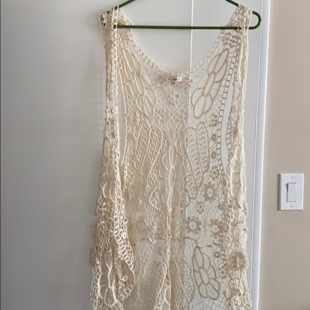 Boho chic long lace vest